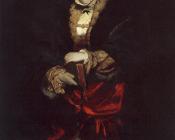 汉斯 马卡特 : Portrait of a Lady with Red Plumed Hat